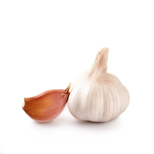 Fresh garlic isolated on white background