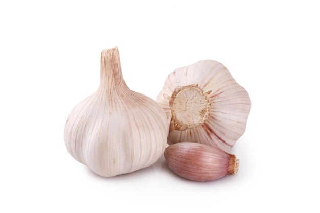 Fresh garlic isolated on white background