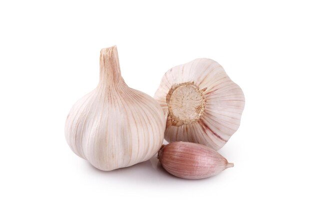 Fresh garlic isolated on white background