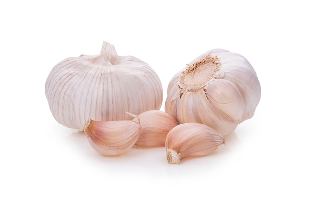 Fresh garlic isolated on white background