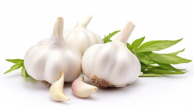 Fresh garlic isolated on white background