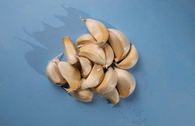 Fresh garlic on the table