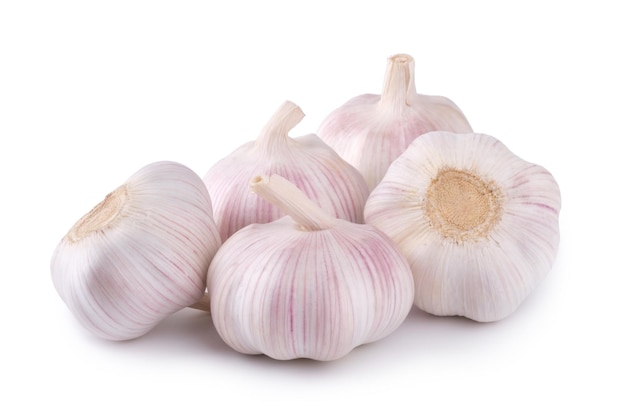 Fresh garlic on white background