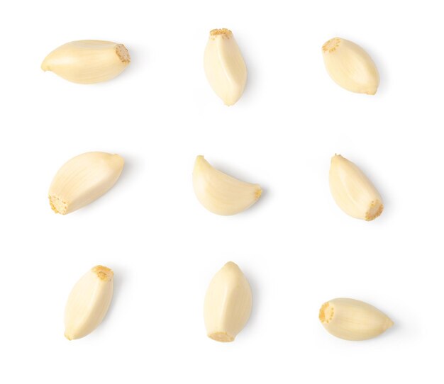 Fresh garlic on white background