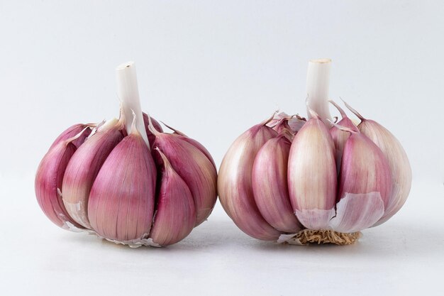 Fresh garlics isolated on white background