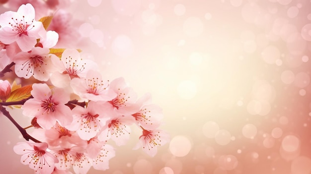 Fresh Generative AI Sakura Flower Background