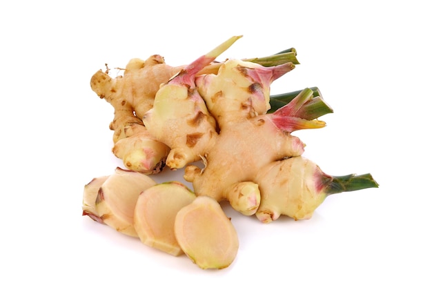 Fresh ginger isolated on white