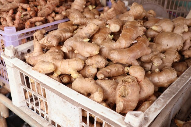 Fresh ginger at the market 