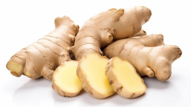 Photo fresh ginger root isolated on white background