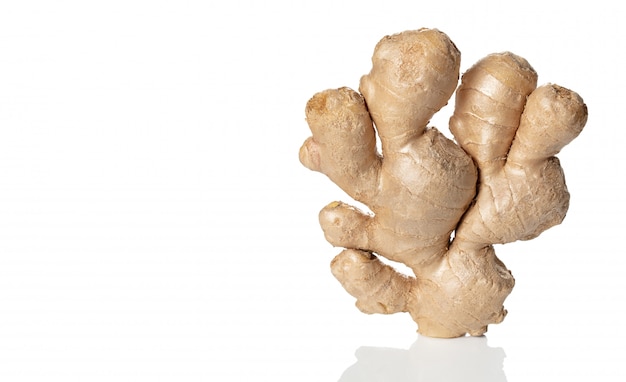 Fresh Ginger root isolated on white background