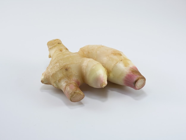 Fresh ginger on white background