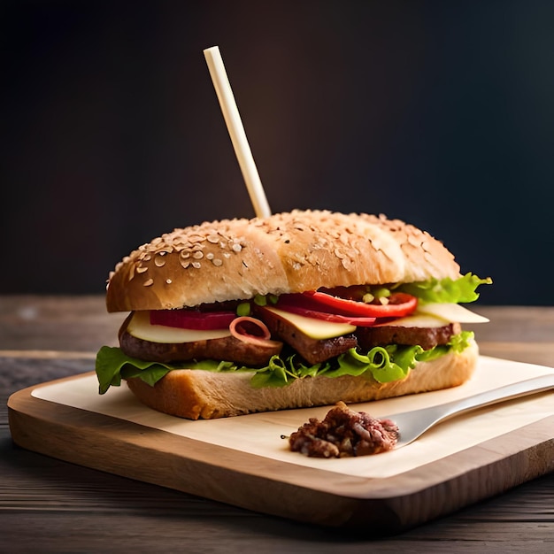 Premium AI Image | fresh gourmet sandwiches with meat and vegetables