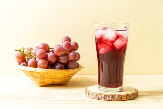 fresh grape juice on wood