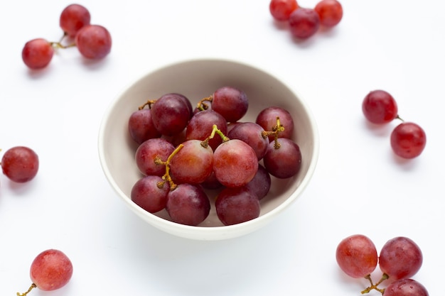 Fresh grape on white background.