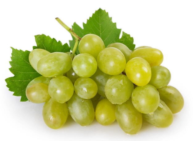 Fresh grapes isolated on white background