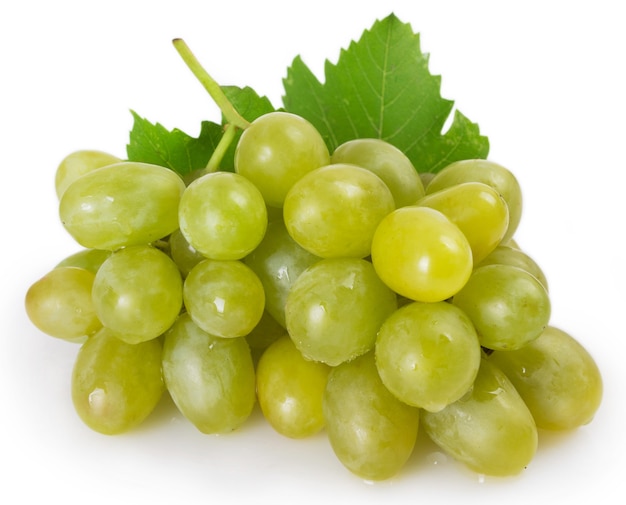 Fresh grapes isolated on white background