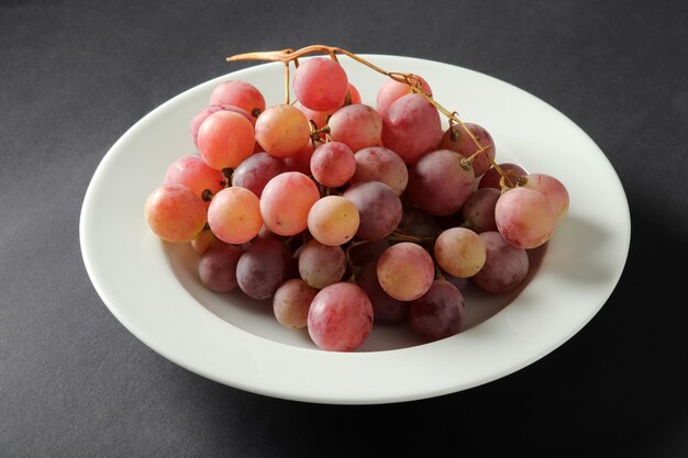 Fresh grapes in the plate