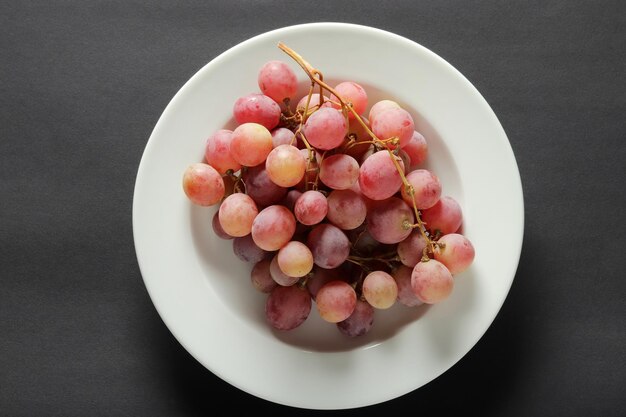 Fresh grapes in the plate