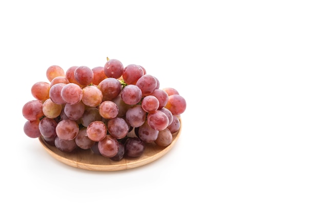 fresh grapes on white