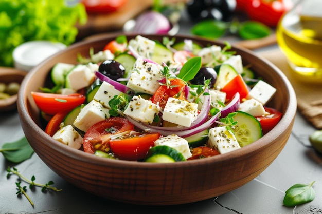 Fresh Greek salad meal