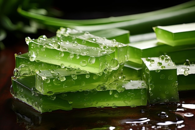 Fresh Green aloe vera leaves background