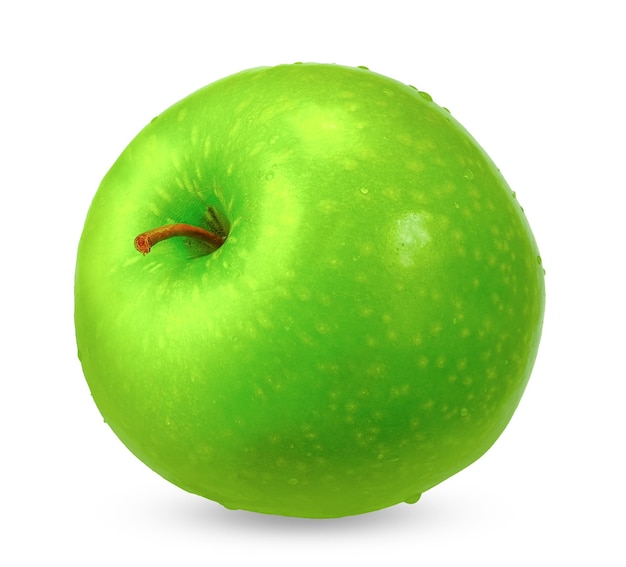 Fresh green apple isolated on white background with clipping path