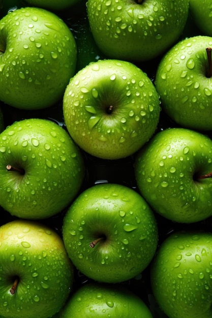 Photo fresh green apple wallpaper photo