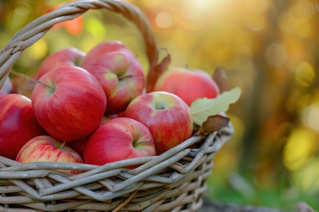 Fresh Green apples basket Generate Ai