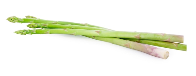 Fresh green asparagus isolated on white background