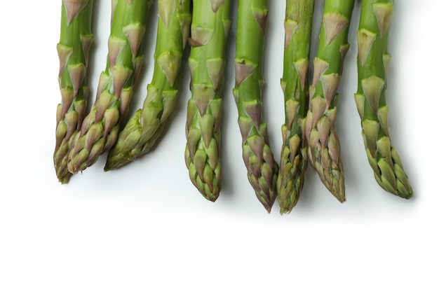 Fresh green asparagus isolated on white