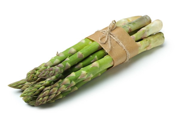 Fresh green asparagus isolated on white