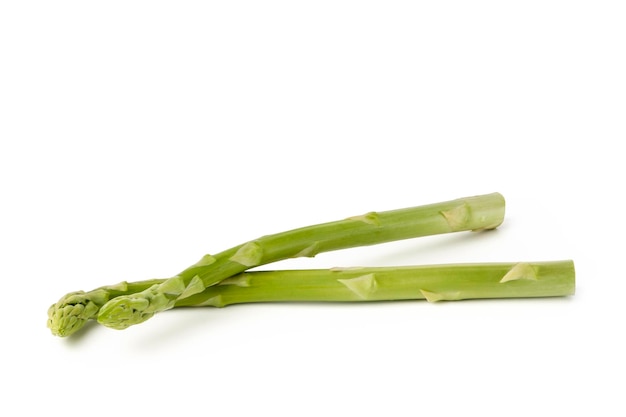 Fresh green asparagus on a white isolated background green asparagus isolate with shadow on white ba