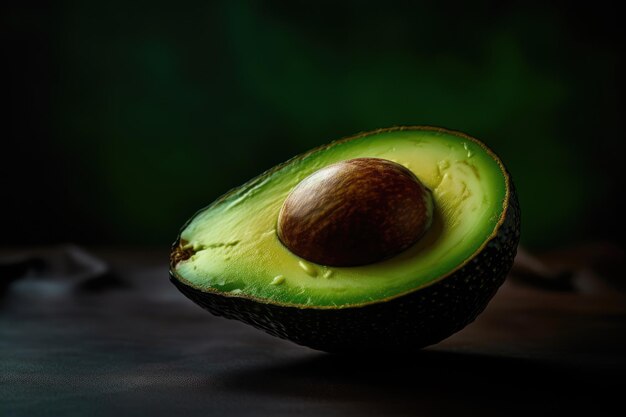 Photo fresh green avocado cut in half avocado banner