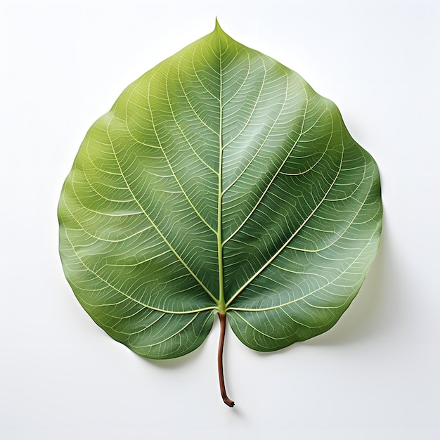 Fresh Green Bodhi Leaf Isolated on a White Background