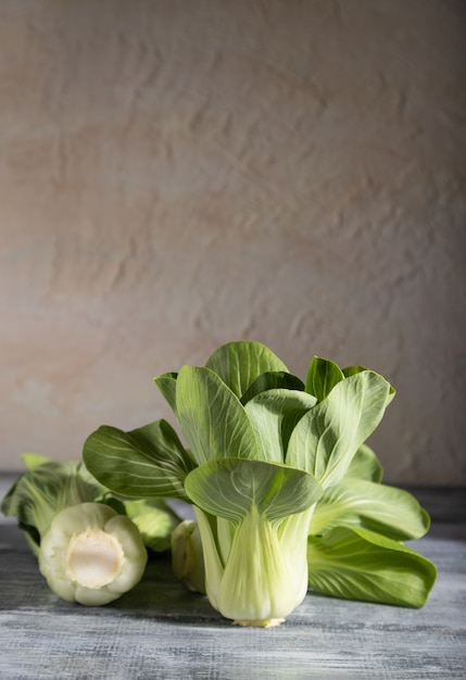 Fresh green bok choy or pac choi chinese cabbage