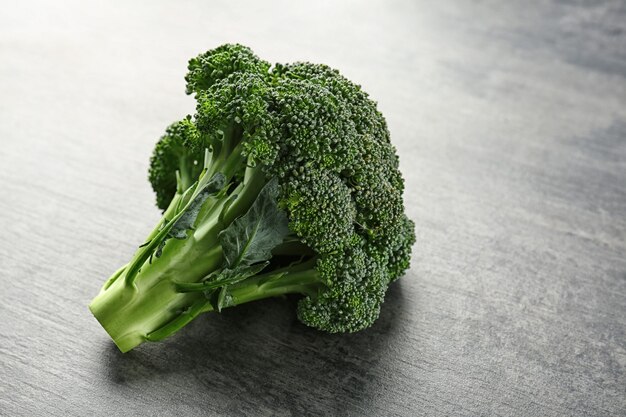 Fresh green broccoli on table