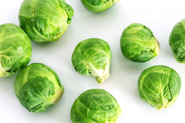 Fresh green brussel sprouts vegetable