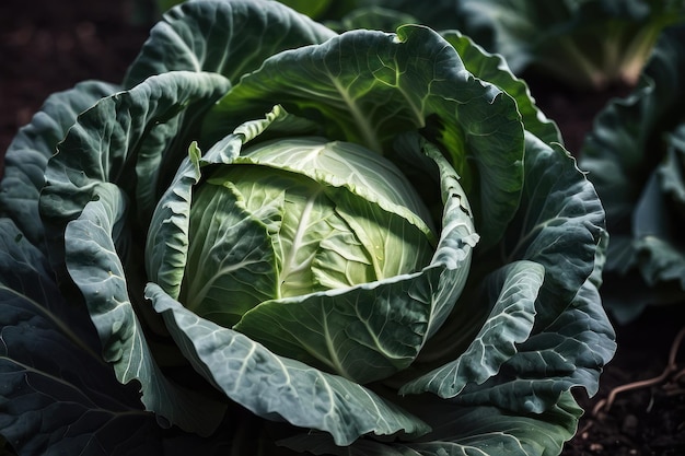 Photo fresh green cabbage closeup