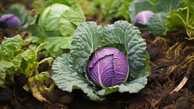 fresh green cabbage in the garden