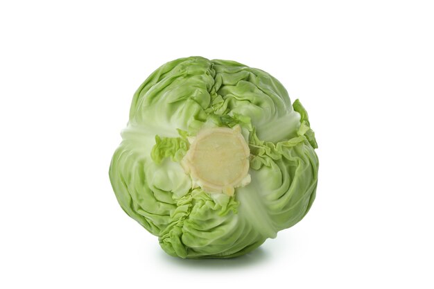 Fresh green cabbage isolated on white