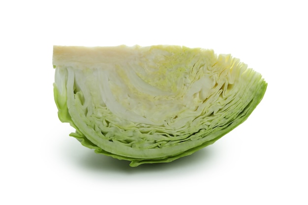 Fresh green cabbage isolated on white