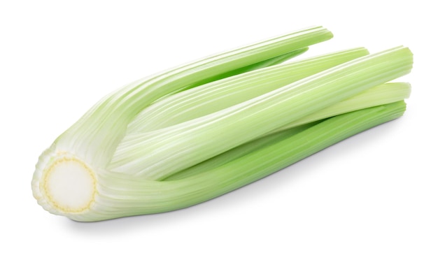 Photo fresh green celery isolated on white background clipping path