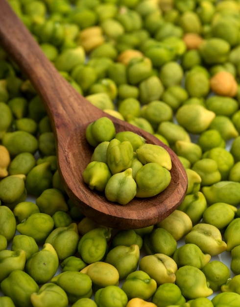 Fresh green Chickpea on a bright background