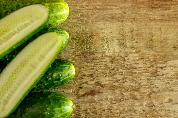 Fresh green cucumbers