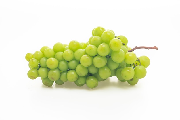 fresh green grape isolated on white background