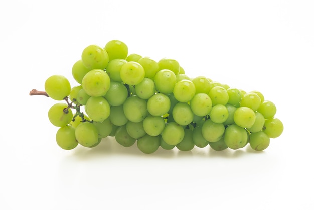 fresh green grape isolated on white background