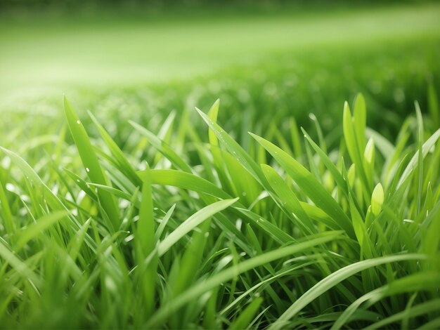Fresh Green Grass with Water Splash on White Background 100