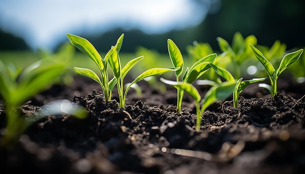 Fresh green leaf symbol of nature growth generated by AI