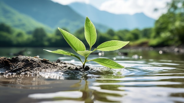 Fresh green leaves of citrus plants with water drops