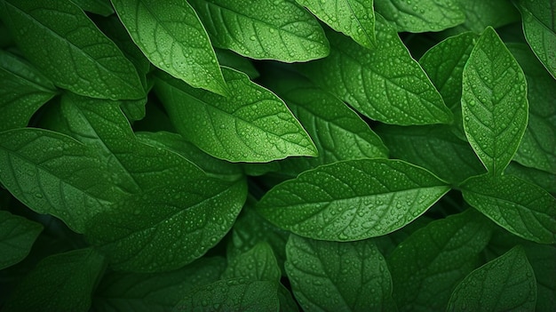 fresh green leaves for Generative AI background